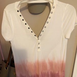 White low cut ombré top